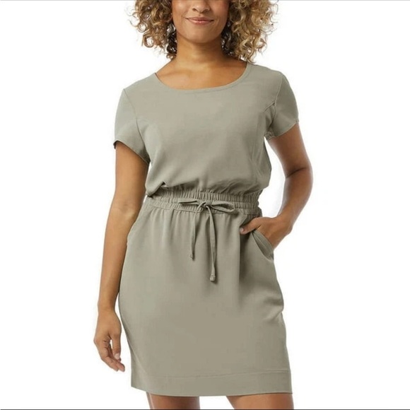 32 Degrees Ladies' Soft Twill Drawstring Dress Light Green Size Large - Picture 2 of 10